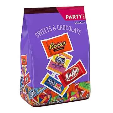 JOLLY RANCHER, KIT KAT and REESE'S Assorted Flavored Snack Size, Candy Party Pack, 34.19 oz