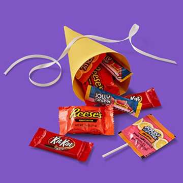 JOLLY RANCHER, KIT KAT and REESE'S Assorted Flavored Snack Size, Candy Party Pack, 34.19 oz