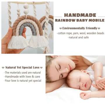 Neutral Baby Crib Mobile Nursery Cot Mobile Macrame Rainbow Baby Mobile Ceiling Mobile Newborn Shower Gift