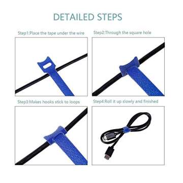 BALABALA Reusable Fastening Cable Ties 6 in Cable Management Ties 100 pcs Cable Straps Wire Ties Adjustable Cord Organizer for Home Office Data Centers Electronics PC TV