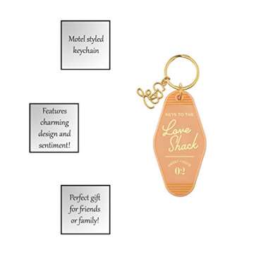 Santa Barbara Design Studio Keychain Lili + Delilah Small Gifts Vintage Motel Key Tag Key Ring 3.5" Long, Love Shack (Orange)