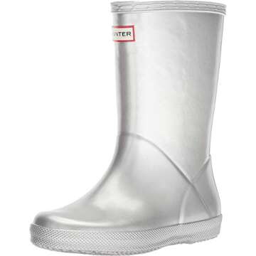 Hunter Kids First Classic Metal Rain Boot (Toddler/Little Kid) Silver 6 Toddler M