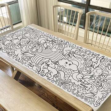 Tiny Expressions Giant Coloring Poster for Kids - Rolled, No Creases 30" x 72" Jumbo Paper Banner or Table Cover for School Parties | Large Pages for Children to Color on Floor or Wall (Unicorn)