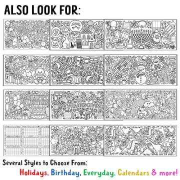 Tiny Expressions Giant Coloring Poster for Kids - Rolled, No Creases 30" x 72" Jumbo Paper Banner or Table Cover for School Parties | Large Pages for Children to Color on Floor or Wall (Unicorn)