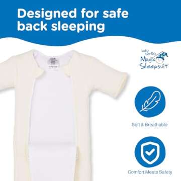 Baby Merlin's Magic Sleepsuit Transition Product - 6-9 Months Swaddle Transition Sleepsuit - Soft Cotton Material with Double Zipper for Easy Diaper Changes - Promotes Safe Sleep for Babies - Lavender