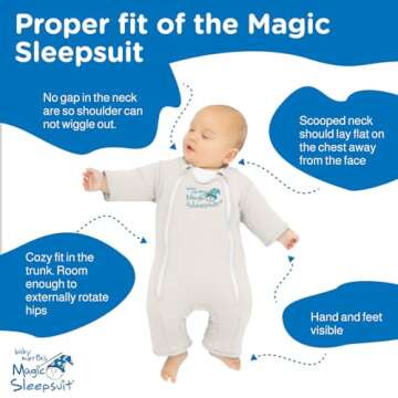 Baby Merlin's Magic Sleepsuit Transition Product - 6-9 Months Swaddle Transition Sleepsuit - Soft Cotton Material with Double Zipper for Easy Diaper Changes - Promotes Safe Sleep for Babies - Lavender