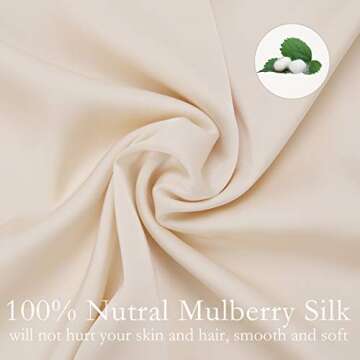 JOGJUE 2 Pack 100% Mulberry Silk Pillowcases, Standard Size with Hidden Zipper - Hypoallergenic and Breathable