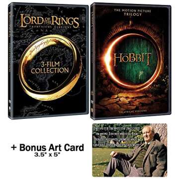 The Lord of the Rings + The Hobbit: Complete J. R. R. Tolkien Film Franchise Fanatic DVD Collection + Bonus Art Card