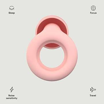 Loop Quiet Ear Plugs for Noise Reduction – Super Soft, Reusable Hearing Protection in Flexible Silicone for Sleep, Noise Sensitivity - 8 Ear Tips in XS/S/M/L – 24dB & NRR 14 Noise Cancelling - Pink