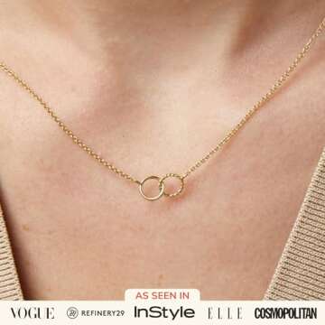 Ana Luisa Jewelry Interlocking Circles Necklace - Dainty Gold Necklace - 14K Gold Plated Chain Necklace - Chic, Everday Layering Necklaces for Women - Hypoallergenic - Valentine's Day Gifts for Her (Circle)