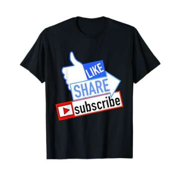 Social Media Like Share Subscribe T-Shirt