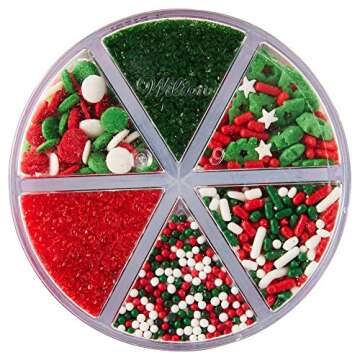 Wilton Holiday Mix 6 Cell Sprinkles - Festive Baking Decor