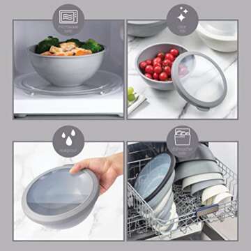 Nesting Mixing Bowls Set with TPR Lids - 12 Piece