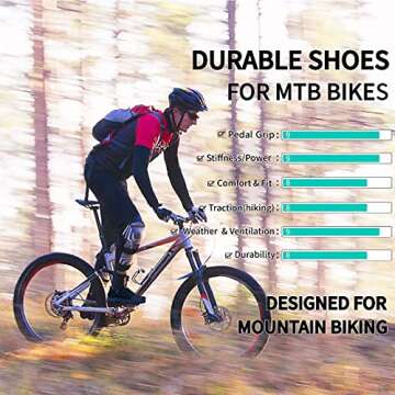 Mens MTB Mountain Bike Cycling Shoes for Flat Pedals,Suitable for Free Riding Mountain Biking D/H Enduro Cross Trail Commuter BMX,Grey 10