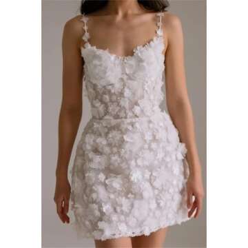 3D Flowers Mini Wedding Dresses Sweetheart Lace Embroidery Bridal Gowns A Line Short Wedding Dress Mini Prom Dress