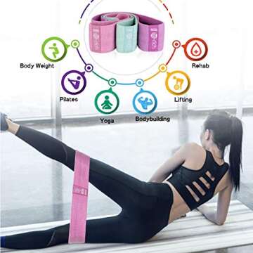 Te-Rich Fabric Resistance Loop Exercise Bands, Cloth Booty Training Bands, Heavy/Non-Slip/Thick Wide Fitness Elastic Circle Band for Legs and Butt/Squat/Glute/Hip/Thigh, Gym Workout Band for Women/Men