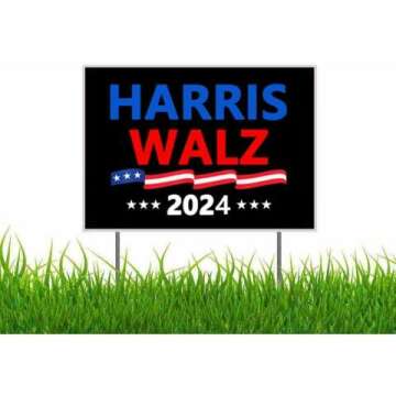 Harris Walz 2024 Kamala Harris Tim Walz Waltz For President Yard Sign Outdoor Lawn Garden Sign with Metal Stake