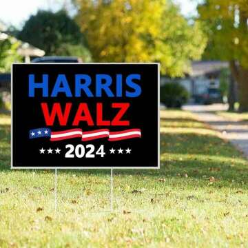 Harris Walz 2024 Kamala Harris Tim Walz Waltz For President Yard Sign Outdoor Lawn Garden Sign with Metal Stake