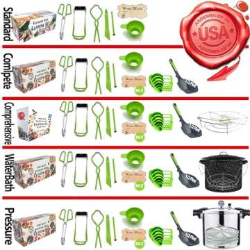 Canning Pot with Rack and full Set + ½ Pint ladle Measuring Cups - Supplies Kit for Beginner, Food Grade Stainless Steel Accessories Starter