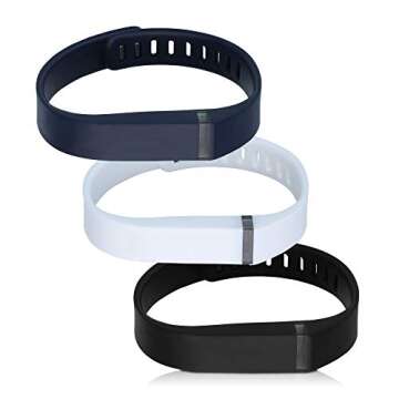 kwmobile TPU Watch Strap Compatible with Fitbit Flex - Set of 3 Fitness Tracker Replacement Bands