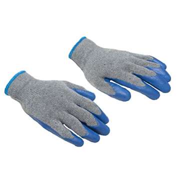 G & F Products 12 Pairs Medium Rubber Latex Double Coated Work Gloves for Construction, gardening gloves, heavy duty Cotton Blend,Blue,3100M