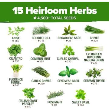 HOME GROWN 15 Culinary Herb Seeds - Heirloom & Non GMO - High Germination Rate - Seeds for Planting Indoor Hydroponic or Outdoor Garden | Gardening Gift Men Women Gardeners Basil, Cilantro, Mint