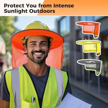 9 PCS High Visibility Hard Hat Sun Shades with Reflective Strips