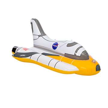 JOYIN Inflatable Space Shuttle Ride On Pool Float for NASA Astronaut Party Supplies, Summer Water Pool Toys for Kids