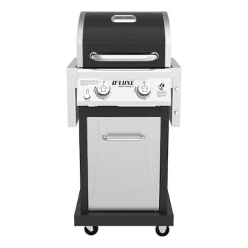 Nexgrill Deluxe 2-Burner Propane Gas Grill with Foldable Side Tables, 28,000BTUs, Convertible to Natural Gas, Perfect for Outdoor Cooking & Grilling, BBQ, Patio, Tailgating, 720-0864RA