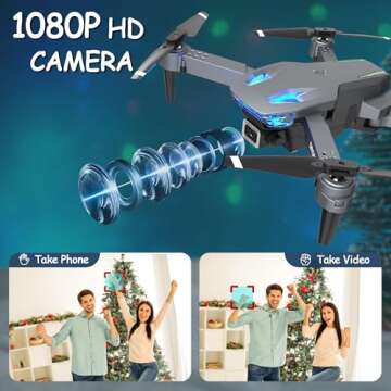 Wipkviey Drone with Camera - Drones for Adults 1080P HD RC quadcopter, With WiFi Video, Altitude Hold, Gesture Selfy, Headless Mode, 3D Flip, One Key Take Off/Landing for Beginners - T28