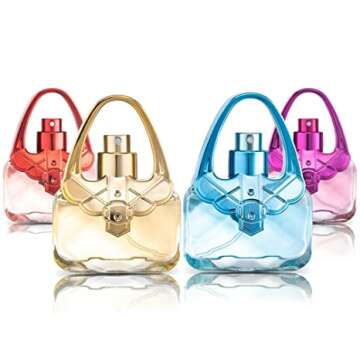 Perfume Body Mist Fragrance, 4 Piece Holiday Gift Set for Little and Young Girls, Tweens and Preteens – 4 Hand Bag Purse Shaped Bottles - SHOPAHOLIC Fashion Collection