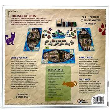 City of Games The Isle of Cats - Rescue as Many Cats As Possible for 1-4 Players, Ages 8+