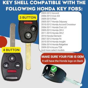 Honda Key Fob Shell - Custom, Durable & Made in USA