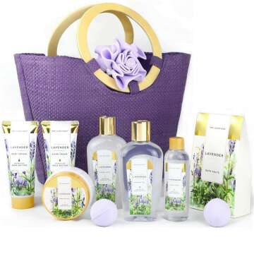 Spa Luxetique Lavender Bath and Body Gift Set - 10pcs Spa Gift Basket