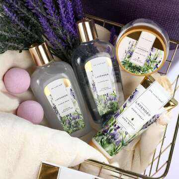 Spa Luxetique Lavender Bath and Body Gift Set - 10pcs Spa Gift Basket