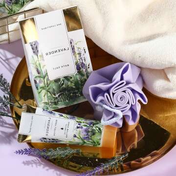 Spa Luxetique Lavender Bath and Body Gift Set - 10pcs Spa Gift Basket