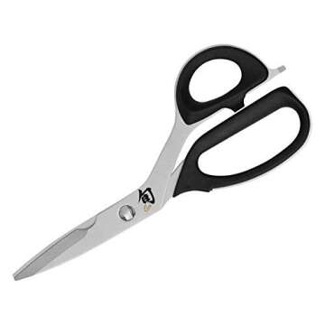 Shun Kitchen Shears, 22.6 cm, Heavy Duty Cooking Scissors, Durable 420J2 Stainless Steel, Detachable Blades for Easy Cleaning, Multi Purpose Kitchen Shears for Professional and Home Chefs