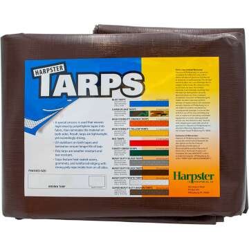 10 Ft. X 20 Ft. Super Heavy Duty Brown Tarp - 16 Mil Thick