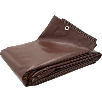 Heavy Duty Brown Tarp 10'x20' - 16 Mil Thickness