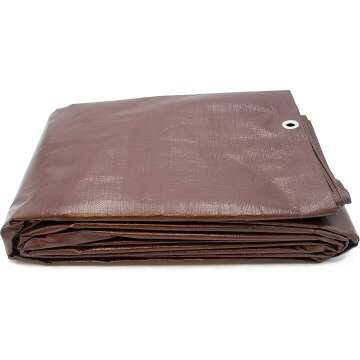 Heavy Duty Brown Tarp 10'x20' - 16 Mil Thickness