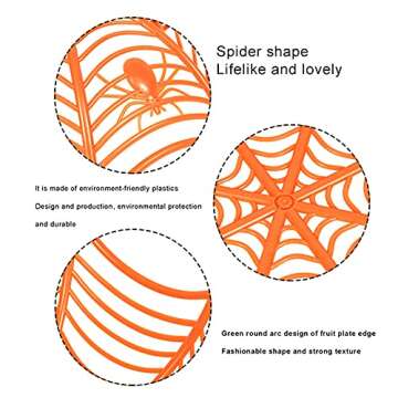 Halloween Spider Web Basket Bowls Halloween Decorations Halloween Spider Web Plastic Baskets Bowls Halloween Candy Bowl Trick or Treat Hand Grabbing Candy Holder Bowls for Halloween Party Decor