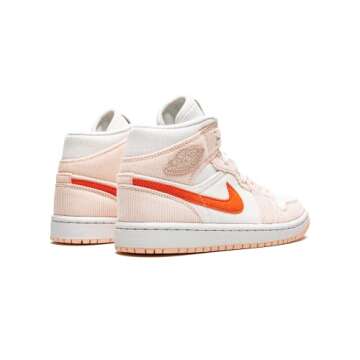 Nike Women's Air Jordan 1 Mid Se Shoes, Orange White Black, 8.5