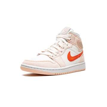 Nike Women's Air Jordan 1 Mid Se Shoes, Orange White Black, 8.5