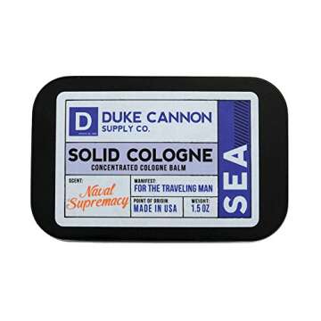 Duke Cannon Men's Solid Cologne, 1.5 ounce - Sea (Naval Supremacy Scent)