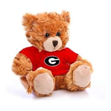 Plushland Collegiate Jersey Bear 6” – Team Sports Vivid Clear Color Toy, Stuffed Animals Toy, State University, School Logo Kids, Bulk Parties Edition (Georgia University)