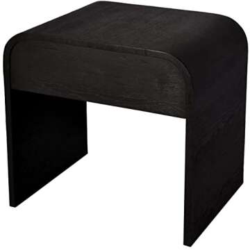 Meridian Furniture 861-NS Cresthill Collection Mid-Century Modern Nightstand, Black Oak, 24" W x 18" D x 23" H