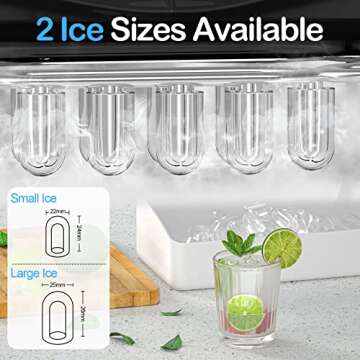 SPECILITE Ice Makers Countertop, Compact Ice machine Maker, Self Cleaning - 26Lbs/24H, 9 Ice Cubes S/L in 6-8 Mins, Portable Icemaker with Ice Bag/Scoop/Basket for Home Kitchen Office Bar