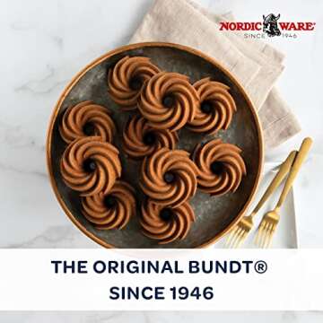 Nordic Ware Heritage Bundtlette Cakes, One Size, Gold