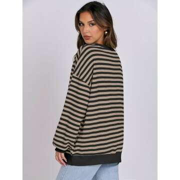 Trendy Oversized Striped Sweatshirt for Women