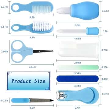 Baby Healthcare and Grooming Kit, Electric Safety Nail Trimmer Baby Nursery Set Newborn Nursery Health Care Set with Hair Brush Comb for Infant Toddlers Boys Girls Kids